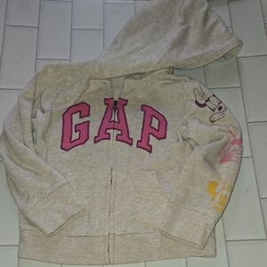 GAP Kids Light Beige Hoodie with Pink and Yellow Accents- Minnie Mouse